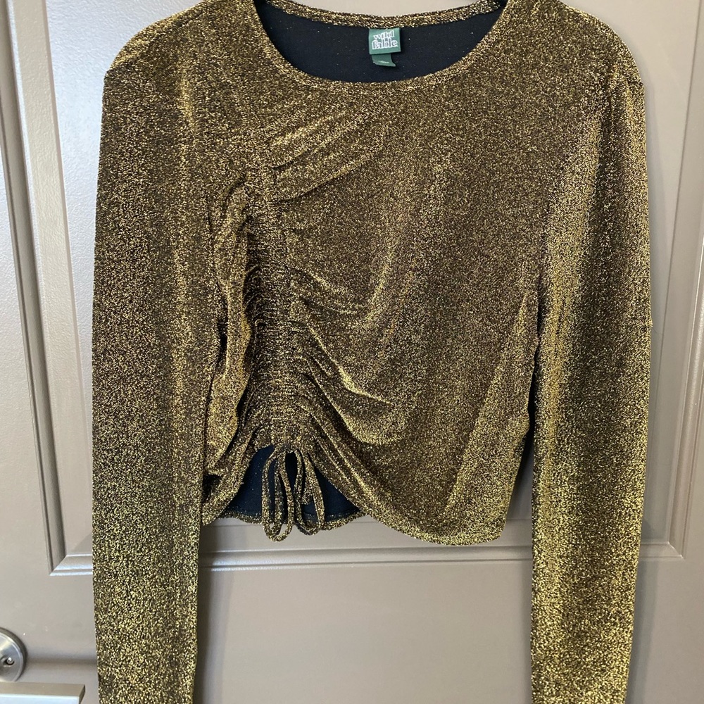 Wild Fable Gold and Black crop top